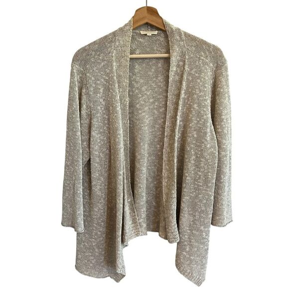 Eileen Fisher Womens Linen Open Cardigan Sweater Size 1X Neutral Office Capsule - Picture 1 of 6
